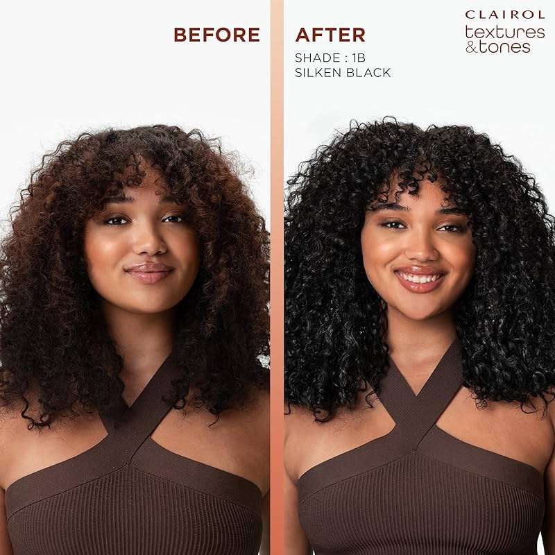 Clairol Textures & Tones Permanent Hair Dye, 1N Natural Black Hair Color | Ammonia-Free | Moisture-Rich Formula with Argan, and Olive Oil for Brilliant Shine | Pack of 1 - Image 3