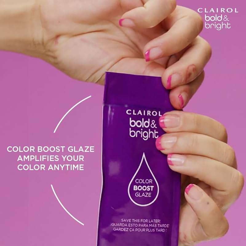 Clairol Bold & Bright Permanent Hair Dye, V3 Intense Passion Plum Hair Color | Intense Vibrancy + Moisturizing Shine | Includes Color Boost Glaze to Amplify Color Anytime | Pack of 1 - Image 10
