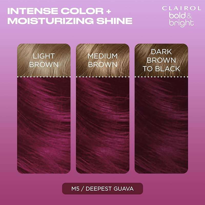 Clairol Bold & Bright Permanent Hair Dye, M5 Deepest Guava Hair Color | Intense Vibrancy + Moisturizing Shine | Includes Color Boost Glaze to Amplify Color Anytime | Pack of 1 - Image 4