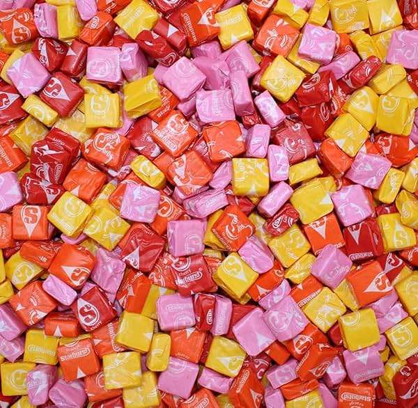 Original Star Candy Bulk - Fruity Chewy Individually Wrapped Pink, Red, Orange, and Yellow Burst Fun Size Candy (2 Pound, Approximately 90 Pieces) - Image 1