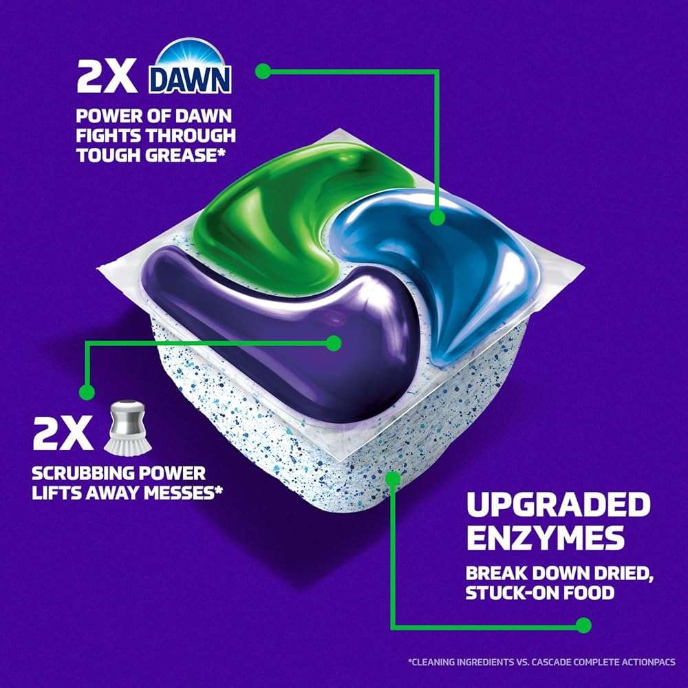 Cascade Platinum Plus Dishwasher Pods, Dishwasher Detergent, Dishwasher Soap, Dish Tabs, Dishwashing Tablets, Dish Detergent, Lemon, Actionpacs, 21 Count - Image 4