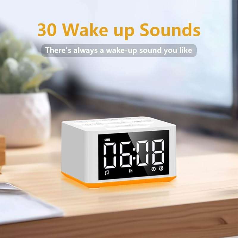 【3 in 1】 Sound Machine Dual Alarm Clock Night Light White Noise Machine 27 Sleeping Sounds for Adults Kids Precise 32 Level Volume Sleep Timer Memory Function Digital Clock with 30 Wake Up Sounds - Image 5