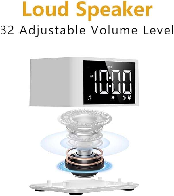 【3 in 1】 Sound Machine Dual Alarm Clock Night Light White Noise Machine 27 Sleeping Sounds for Adults Kids Precise 32 Level Volume Sleep Timer Memory Function Digital Clock with 30 Wake Up Sounds - Image 7