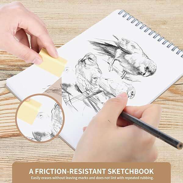 Utron 2 Pack Sketch Book, 5.8” x 8.3” Small Sketch Pad,100GSM/68LB Sketchbook for Drawing, A5 Drawing Paper, Thick Small Drawing Notebook for Painting Beginner, Artist (50 Sheets/Pack) - Image 6