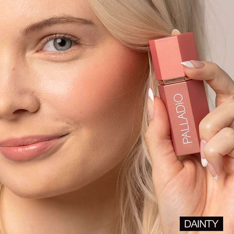 Palladio Liquid Blush for Cheeks & Lips 2-in-1 Makeup Face Blush, Weightless Cream Formula, Smudge Proof Long-Wearing Pigmented Blush, Natural Look Makeup Face Blushes, Shimmer Finish, Dainty - Image 6