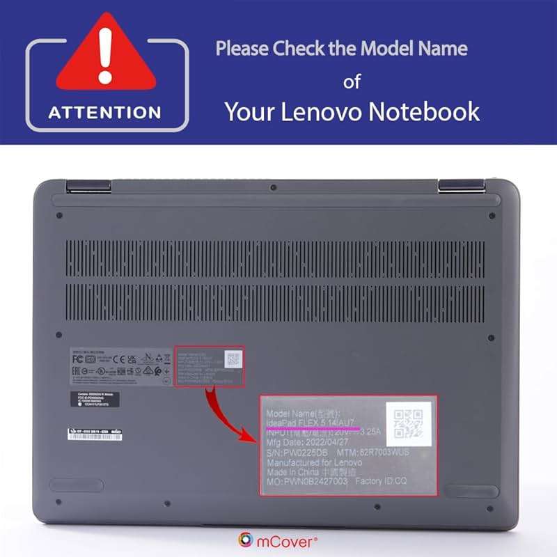 mCover Hard Case Only Compatible for 2022-2024 14" Lenovo IdeaPad Flex 5 Windows 14ALC7 / 14IAU7 / 14ABR8 / 14IRU8 Series Convertible Laptop Computers (NOT Fitting Other Models) -Black - Image 4