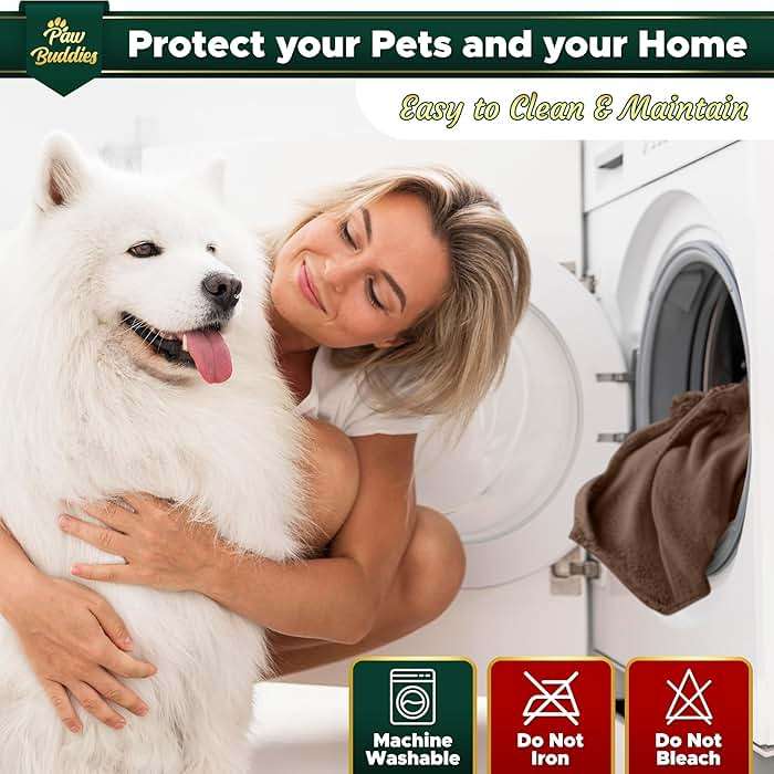 Paw Buddies Premium Waterproof Blanket 80"x90" Velvet-Feel Reversible Throw – Leakproof, Machine Washable Bed & Sofa King Size Protector for Couples, Pets & Travel + Bonus Small Blanket - Image 7