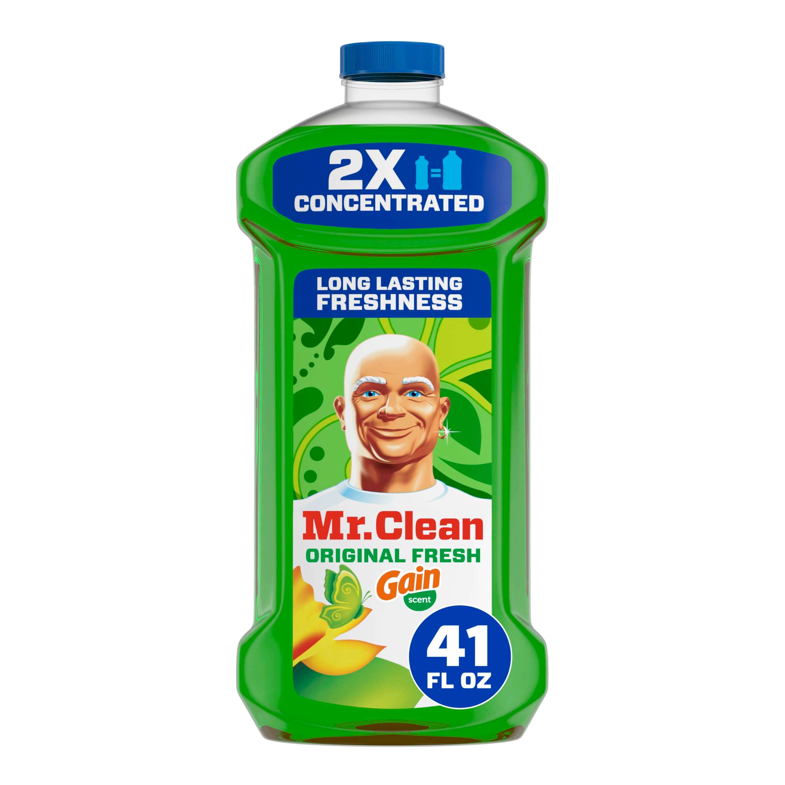 Mr. Clean All Purpose Cleaner, Floor Cleaner for Mopping Home, Bathroom, & Kitchen, Cleaning Liquid for Mop & Bucket, Cleaning Supplies, Multi-Surface Dilutable, Gain, 41oz - Image 1