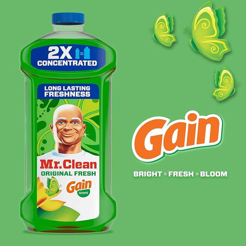 Mr. Clean All Purpose Cleaner, Floor Cleaner for Mopping Home, Bathroom, & Kitchen, Cleaning Liquid for Mop & Bucket, Cleaning Supplies, Multi-Surface Dilutable, Gain, 41oz - Image 4