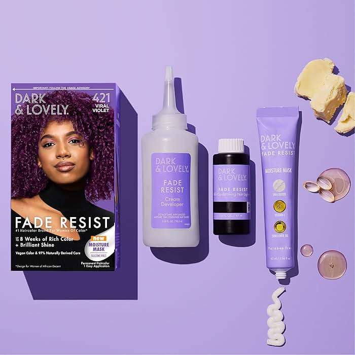 Softsheen-Carson Dark and Lovely Hair Dye, Fade Resist Hair Color with Conditioning Mask, Virtual Violet, 1 Kit - Image 5