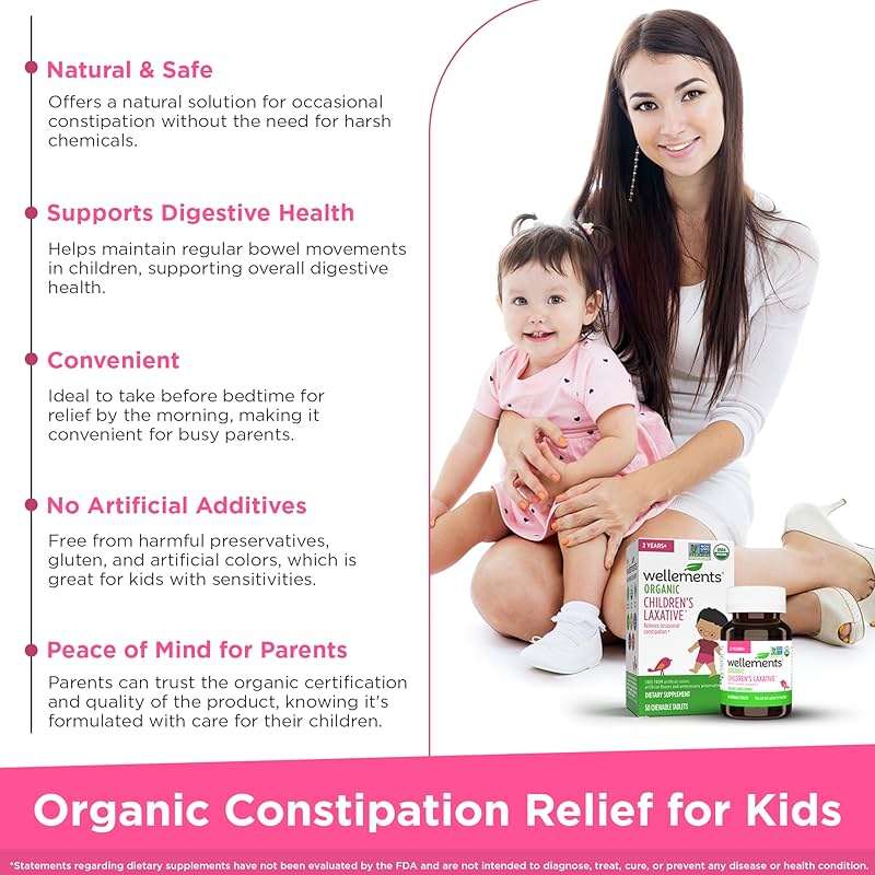 Wellements Organic Children's Laxatives for Constipation (50 Chewable Tablets) | Organic Senna Tablets for 2+ Kids | Non-GMO, USDA Organic, Gluten Free | Natural Laxatives for Constipation Relief* - Image 2