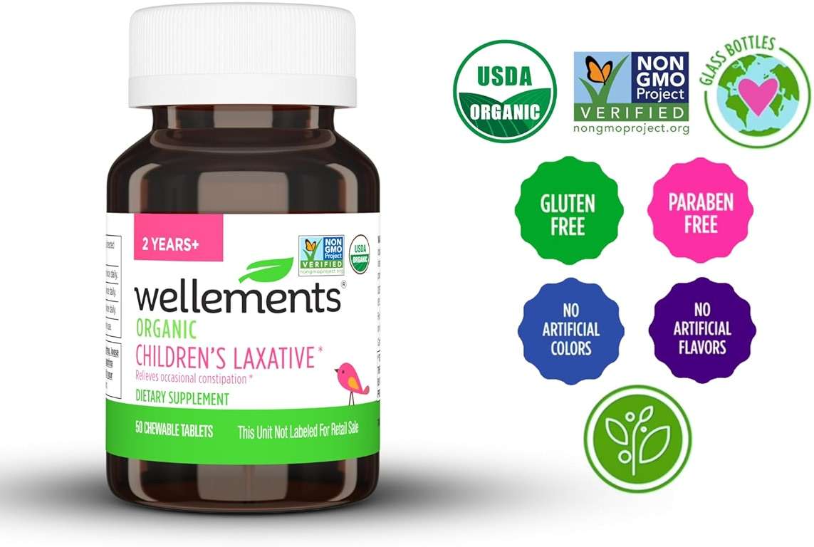 Wellements Organic Children's Laxatives for Constipation (50 Chewable Tablets) | Organic Senna Tablets for 2+ Kids | Non-GMO, USDA Organic, Gluten Free | Natural Laxatives for Constipation Relief* - Image 7