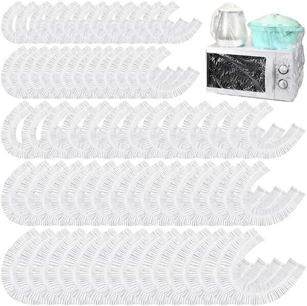Chivertion 100 Pcs Kitchen Appliance Covers, Clear Disposable Dust Cover, 5 Different Sizes Dustproof with Elastic for Air Fryer, Blender, Coffee Maker, Slow Cooker, Toaster Oven Pressure Cooker - Image 1
