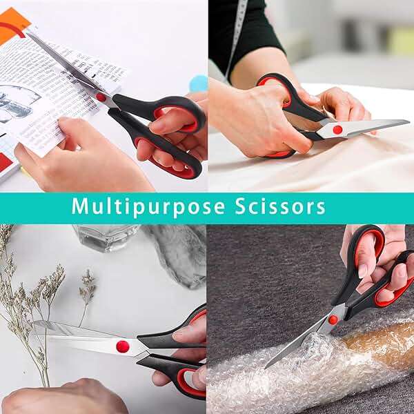 Scissors, 2 Pack 7.5 inch Scissors for Office and Home, Scissor All Purpose for School Fabric Craft Supplies Use - Image 7