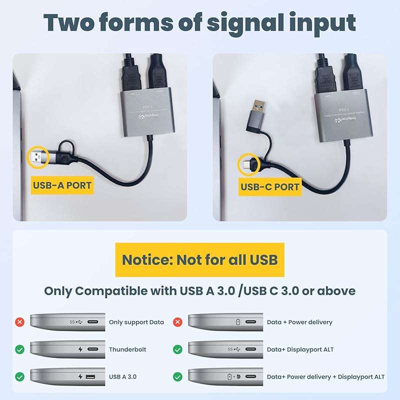 WinRaybot USB to HDMI Adapter for 2 Monitors-USB3.0 to Dual hdmi for 3 Monitors-USB to HDMI with Two HD Displau Supports Mac & Windows/Dual HDMI Extender -External Video & Graphics Card Adapter - Image 5