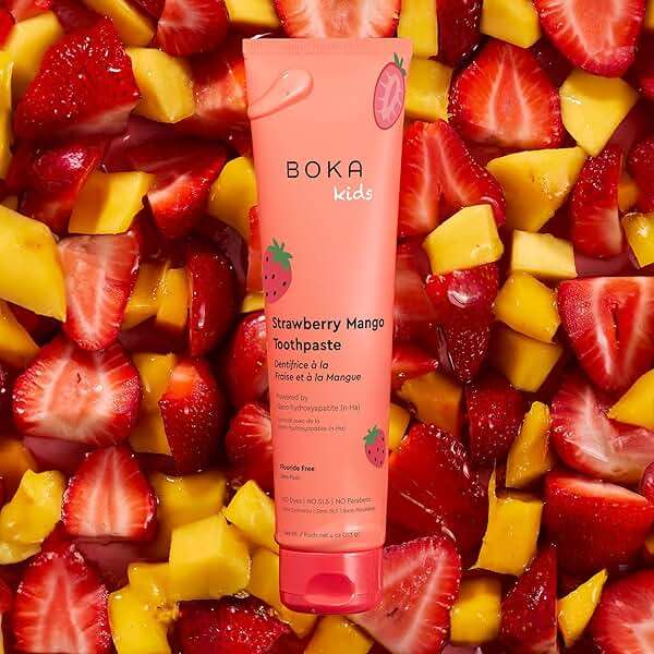 Boka Fluoride Free Toothpaste Nano Hydroxyapatite Toothpaste - Strawberry Mango Flavor, 4 oz 1Pk US Manufactured - Image 2