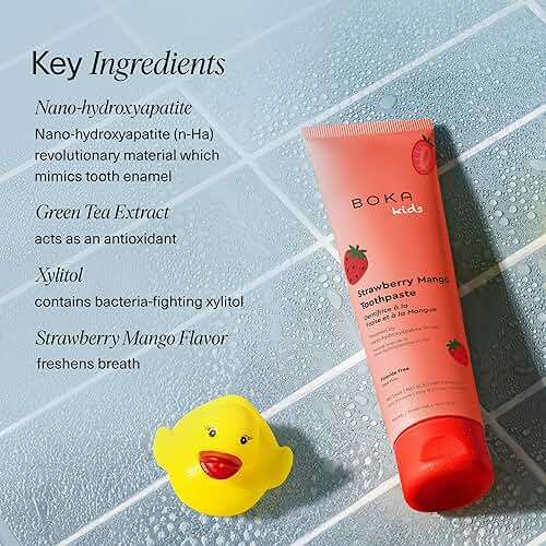 Boka Fluoride Free Toothpaste Nano Hydroxyapatite Toothpaste - Strawberry Mango Flavor, 4 oz 1Pk US Manufactured - Image 5
