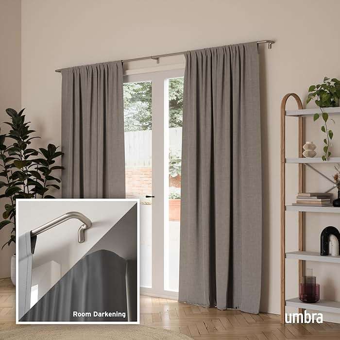 Umbra Twilight Curtain Rod Set – Wrap Around Design Ideal for Blackout or Room Darkening Panels, 30 to 84 Inches, Nickel - Image 2