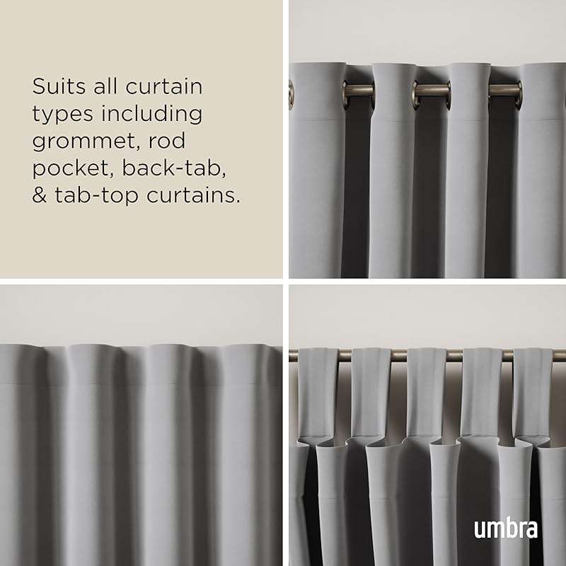 Umbra Twilight Curtain Rod Set – Wrap Around Design Ideal for Blackout or Room Darkening Panels, 30 to 84 Inches, Nickel - Image 5