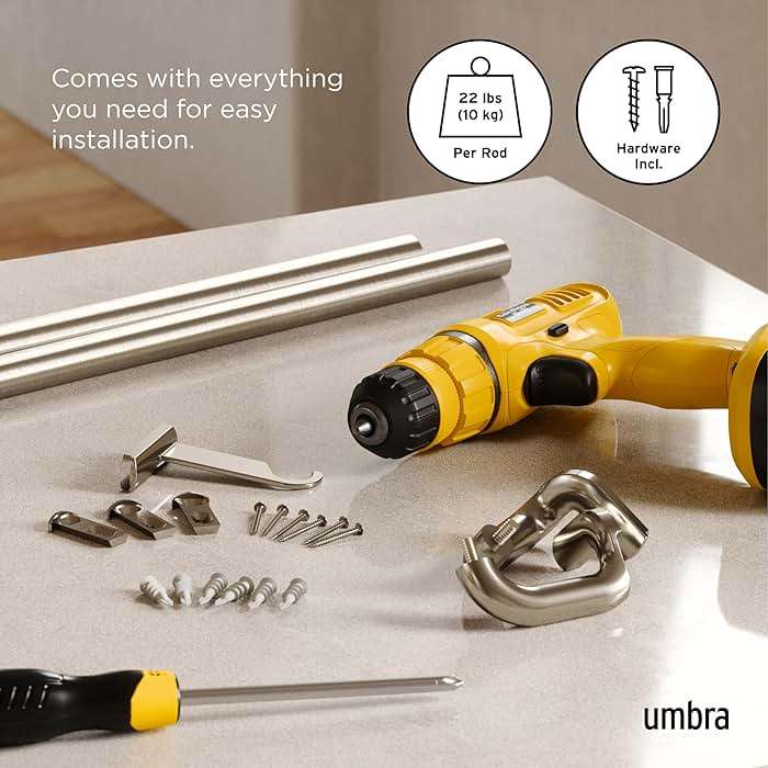 Umbra Twilight Curtain Rod Set – Wrap Around Design Ideal for Blackout or Room Darkening Panels, 30 to 84 Inches, Nickel - Image 6