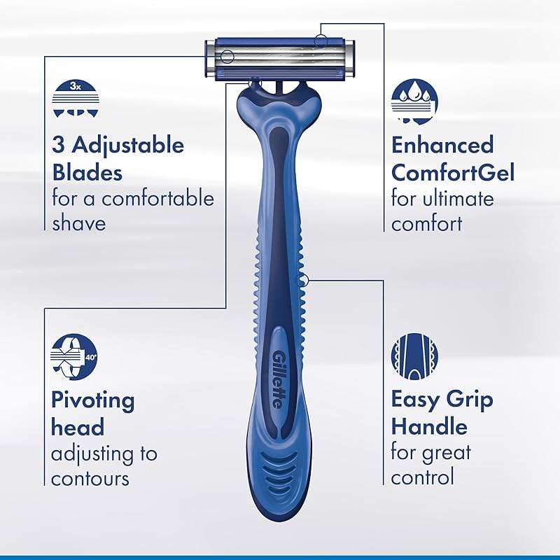 Gillette Sensor3 Comfort Men's Disposable Razors, 12 Razors - Image 3
