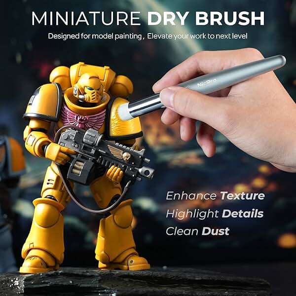 Nicpro Miniature Paint Brushes Dry Brush - 20PCS Model Paint Brush Set with Nylon Case for Acrylic, Oil, Watercolor, Detail Paint Brush Drybrush for Model, Miniature Painting, Paint by Numbers - Image 2