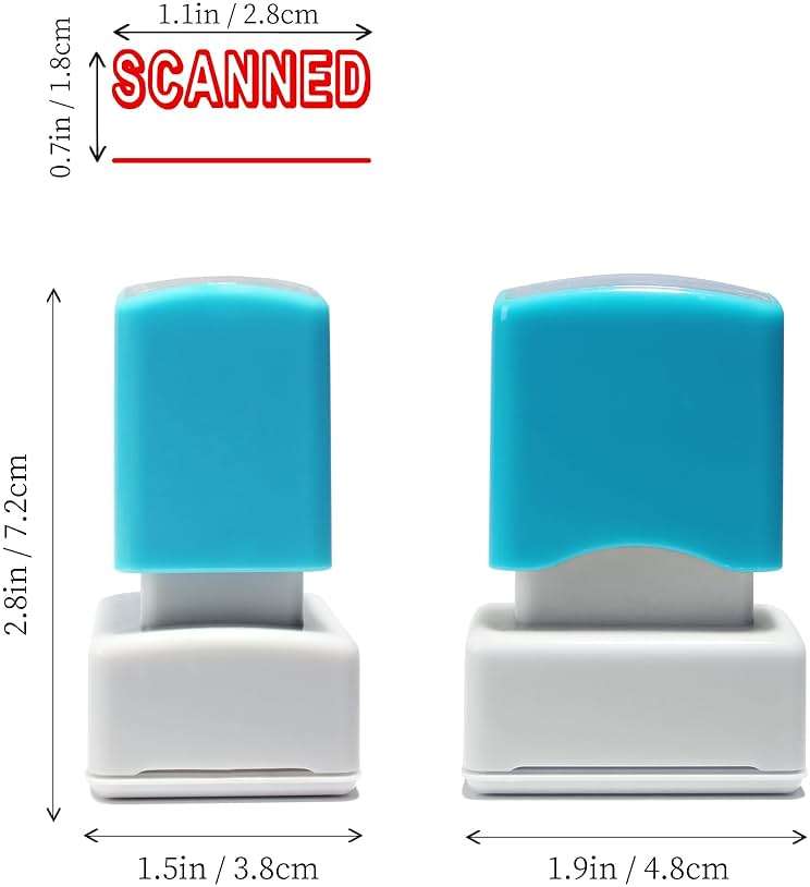 Scanned Self Inking Rubber Stamp YQBOOM Refillable Paid Stamper for Business, Office Stamps - Red Ink - Image 3