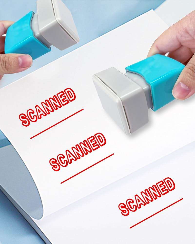 Scanned Self Inking Rubber Stamp YQBOOM Refillable Paid Stamper for Business, Office Stamps - Red Ink - Image 5