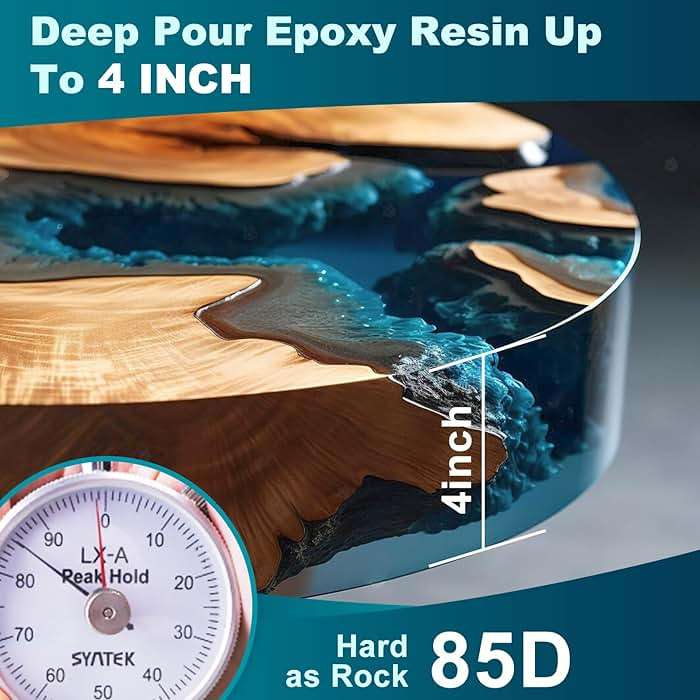 LET'S RESIN EPOXY RESIN Deep Pour Epoxy Resin, 51OZ 2-4 inch Clear Epoxy Resin Kit,Bubble Free Low Odor 2:1 Low Viscosity Casting for River Table,Wood,Flower Preservation, Art Crafts - Image 2
