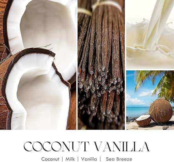 AOOVOO Coconut Vanilla Candles - 9 oz Scented Candles, Aromatherapy Candle, Soy Candle for Home Scented - Image 5