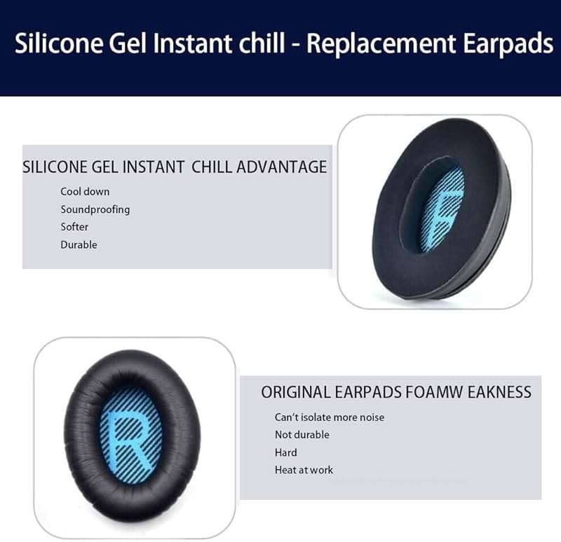 Q30/Q35 Earpadss, Cooling-Gel Bose QC35 Replacement Ear Pads,Earpads for Bose QuietComfort 35 (QC35) & Quiet Comfort 35 II Headphones, Noise Isolation Foam, Added Thickness Ear Pads Cushions - Image 3