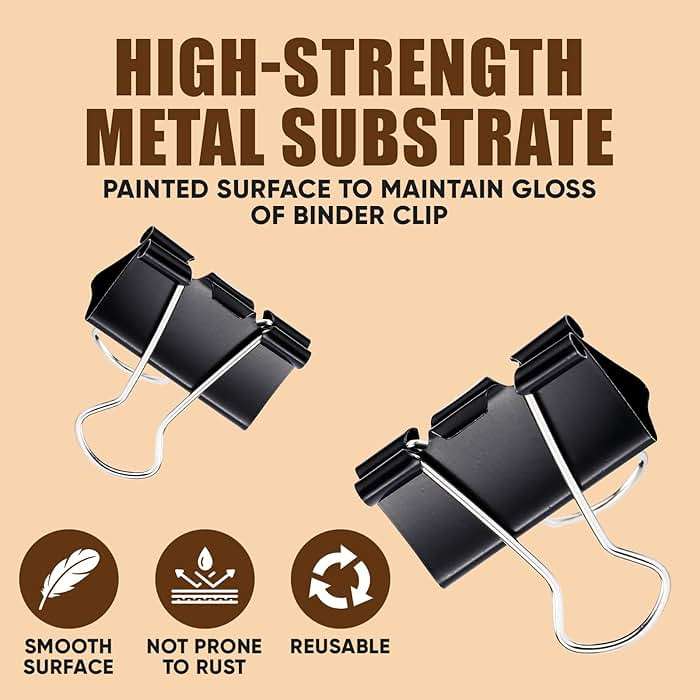 Binder Clips, 48 Pcs Medium Binder Clips, Kalerr Black Binder Clip Medium, 1.25 Inches Office Clip with Container, Paper Binder Clip Office Supplies, Paper Clamps Bulk for Office, Home, School - Image 4