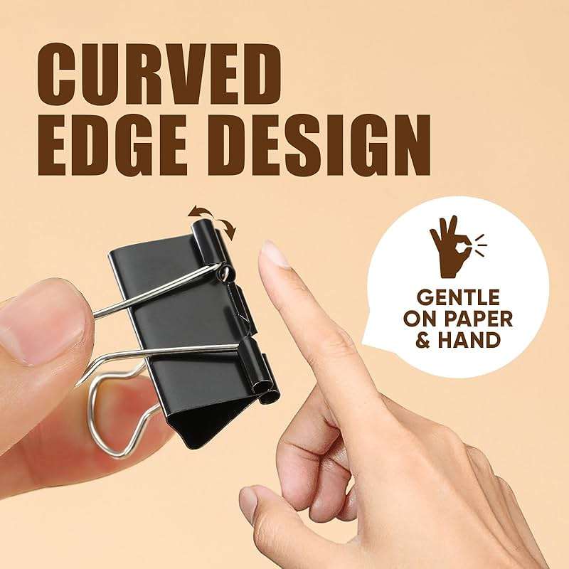Binder Clips, 48 Pcs Medium Binder Clips, Kalerr Black Binder Clip Medium, 1.25 Inches Office Clip with Container, Paper Binder Clip Office Supplies, Paper Clamps Bulk for Office, Home, School - Image 5