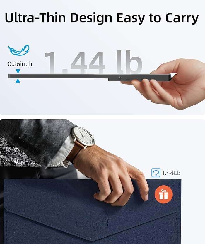 Ingnok Portable Monitor, Ultra Slim 15.6 Inch FHD IPS Laptop Screen Extender with Adjustable Stand, USB C Compatible, Ideal for Travel and Office - Image 2