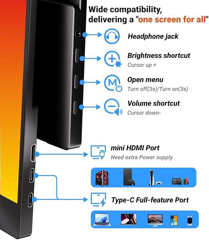 Ingnok Portable Monitor, Ultra Slim 15.6 Inch FHD IPS Laptop Screen Extender with Adjustable Stand, USB C Compatible, Ideal for Travel and Office - Image 6