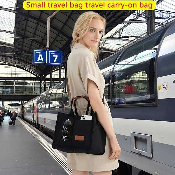 ZHMO Canvas Tote Bag for Women,Women's Bags Crossbody Bags Work Laptop Tote Bag Large Handbags Purse for Travel Nurse Teacher - Image 8