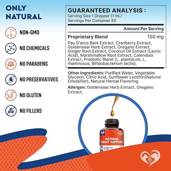 Natural Cats & Dogs Yeast Infection Anti Itch Treatment - Itchy Ears, Skin & Allergy Symptoms Relief - Reduces Inflammation & Relieves Irritation - Herbal Medicine Supplement Drops - Image 7