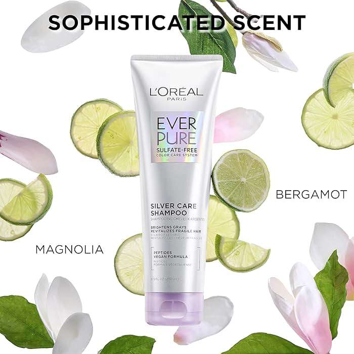 L'Oreal Paris EverPure Silver Care Sulfate Free Shampoo and Conditioner Set, Nourishing Vegan Formula with Peptides for Brightening Gray Hair, 1 Kit - Image 5