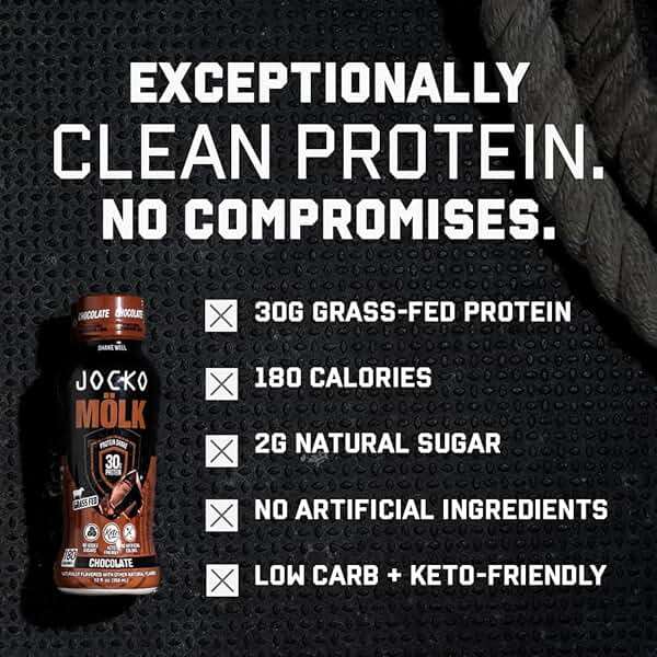 Jocko Fuel Mölk 30g Grass Fed Protein Shakes - No Added Sugar Protein Drinks KETO Friendly - Ready to Drink 12 FL Oz (Pack of 12) Sweet Cream Coffee - Image 3