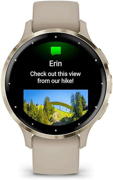 Garmin Venu 3S Advanced Fitness & Health Tracker Smart Watch Soft Gold Stainless Steel Bezel with 41 MM French Gray Case and Silicone Band and 1.2 Inch AMOLED Touch Screen Display - Image 3