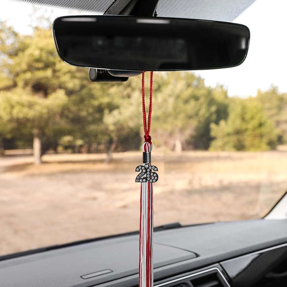 Endea Graduation Mixed Double Color Tassel with Black Bling Charm (Red/White, 2026) - Image 6