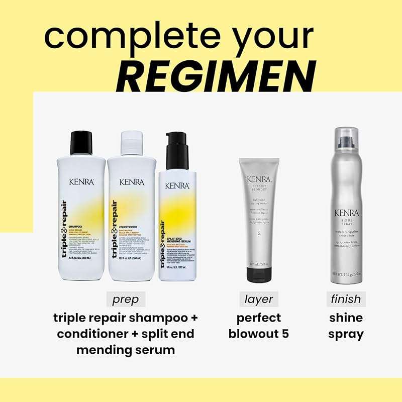 Kenra Triple Repair Shampoo | Targets & Repairs Weak or Broken Bonds | Split Ends | Damaged Hair | Bond Builder | Sulfate-Free - Image 5