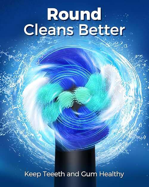 TEETHEORY Rotating Electric Toothbrush for Adults with 8 Brush Heads (2 Types), 4 Modes Deep Clean Electric Toothbrush with Rechargeable Power and 2 Min Smart Timer Black - Image 2