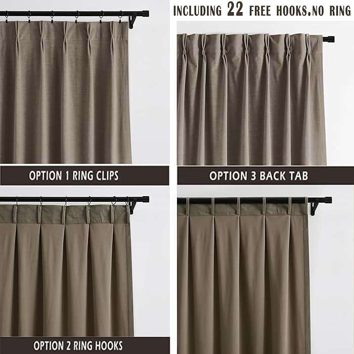 Kayne Studio Back Tab Velvet Pinch Pleated Curtains 84 Inch Long,Room Darkening Thermal Insulated Noise Reducing Window Treatments Drapes for Living Room, Mocha Tan,22 Hooks,2 Panels,38" x 84" - Image 4
