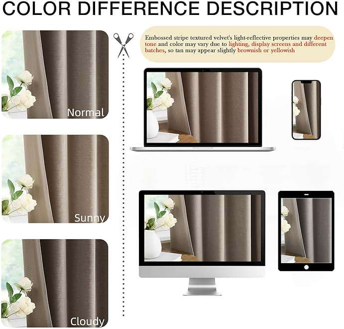 Kayne Studio Back Tab Velvet Pinch Pleated Curtains 84 Inch Long,Room Darkening Thermal Insulated Noise Reducing Window Treatments Drapes for Living Room, Mocha Tan,22 Hooks,2 Panels,38" x 84" - Image 9