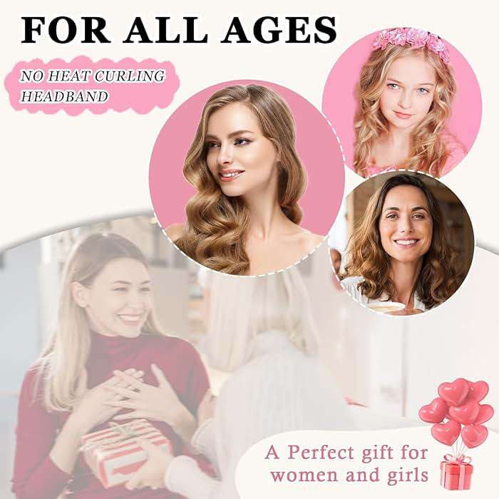 Gwabee No Heat Hair Curlers Overnight Curls Headband - 70" Soft Ribbon Curl Wrap for Long Hair, 9 PCS Curling Rod Set with Bonnet - Black - Image 4