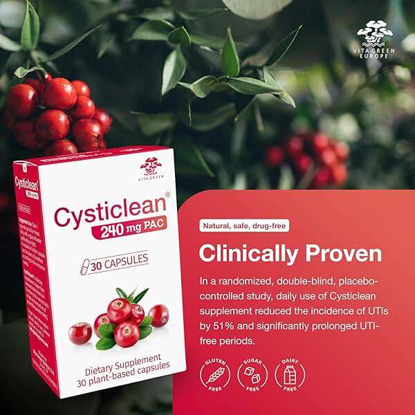 Cysticlean Cranberry PAC Supplement – 240 mg PAC, Sugar-Free – Urinary Tract Infection Support – Most Effective Cranberry Pills for Cystitis & Interstitial Cystitis Relief - Image 3
