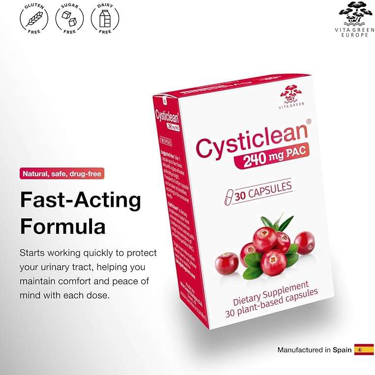 Cysticlean Cranberry PAC Supplement – 240 mg PAC, Sugar-Free – Urinary Tract Infection Support – Most Effective Cranberry Pills for Cystitis & Interstitial Cystitis Relief - Image 4