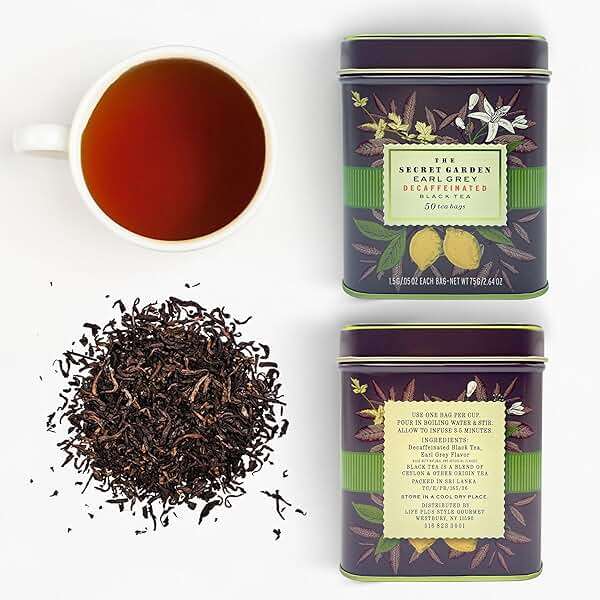 Premium Earl Grey Bergamot Decaf Tea Bags 50 Pack Designer Tin, Crafted in Sri Lanka, Naturally Decaffeinated Herbal Teabags Full Bodied Flavor, Keto. Bulk (50-Count) - Image 3