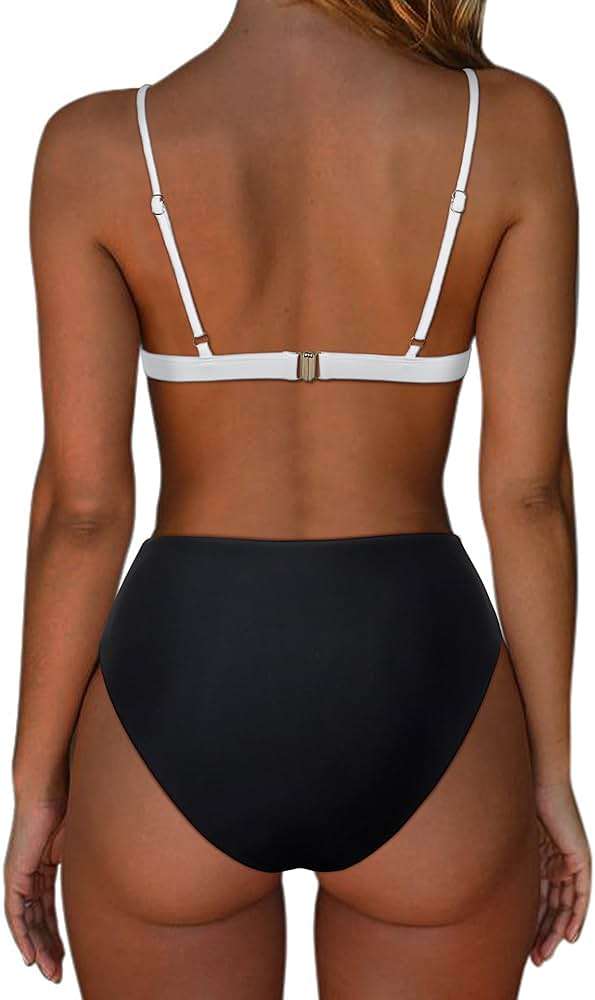 SUUKSESS Women Triangle High Cut Bikini Sets Sexy High Waisted 2 Piece Swimsuit - Image 2